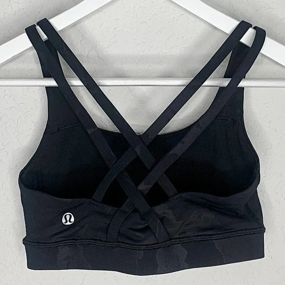 Lululemon Energy Bra in Flat Inky Floral Embossed Black - Picture 6 of 8
